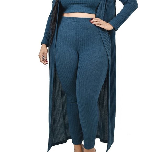 3 Piece Cardigan, Cropped Top and legging Set!! - Picture 2 of 4